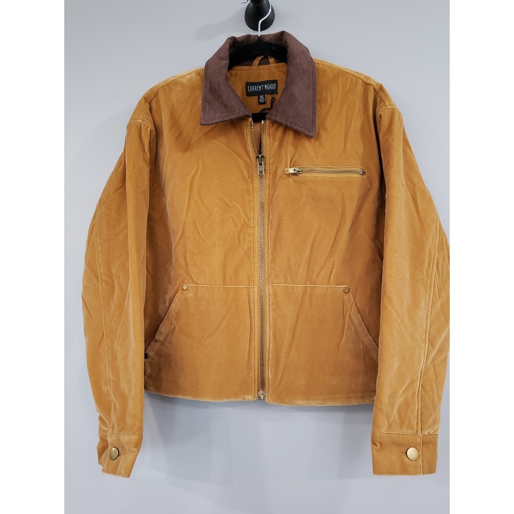NEW XS Current Mood Women's WORK UTILITY CROPPED JACKET faux suede gorpcore